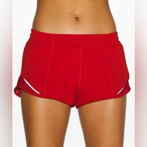 Red Lululemon Hotty Hot shorts